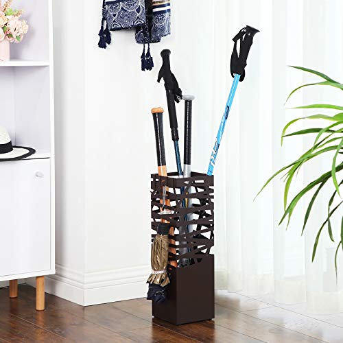 image for SONGMICS Metal Umbrella Stand Rack, for Canes Walking Sticks, Square F