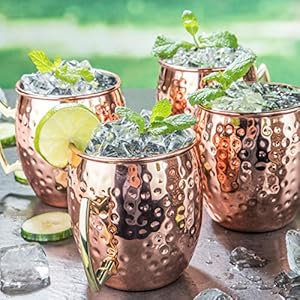 Mule beker van roestvrij staal – 4-delige set / 500 ml – Moscow koperen beker ideaal voor cocktails en longdrinks