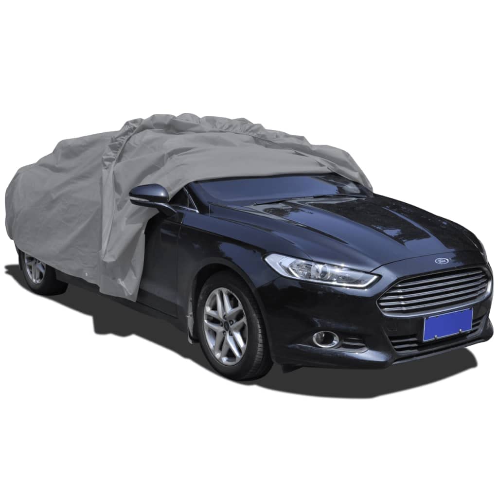 Autogarage Größe M 432x165x119 cm Abdeckplane für Limousinen Atmungsaktive Schutzhülle Autoabdeckung Staubschutz Grau