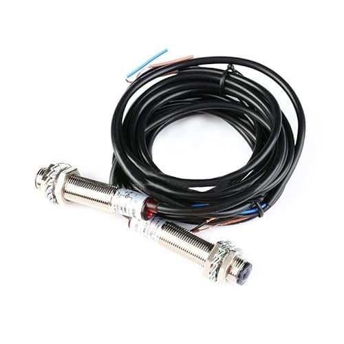 JESSINIE M12 Laser Collimator Photoelectric Switch M12JG-30N1 Laser Sensor Switch Semi Waterproof DC 20 Meters Distance Normally Open B-NPN-O Red Light