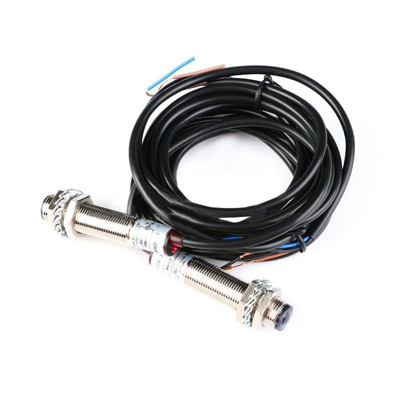 JESSINIE M12 Laser Collimator Photoelectric Switch M12JG-30N1 Laser Sensor Switch Semi Waterproof DC 20 Meters Distance Normally Open B-NPN-O Red