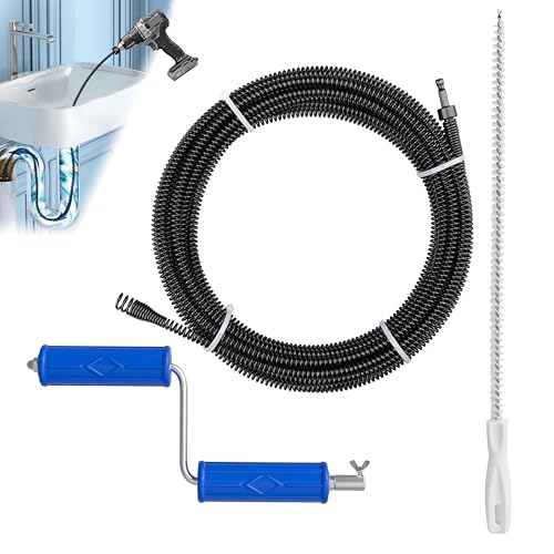 Spirale per la pulizia dei tubi, Ø 8 mm x 10 m, in acciaio a molla, spirale per tubi di scarico a spirale, per blocchi ostinati, processo di elettroforesi