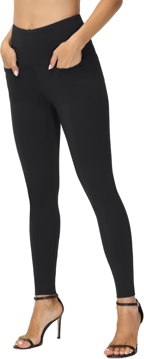 THE GYM PEOPLE Women's Casual Yoga Leggings High Waisted Tummy Control Workout Pants with 4 Pockets