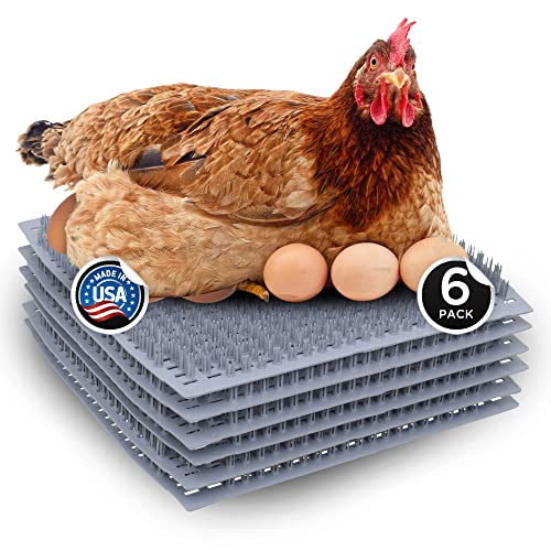 EZ.SIMPLY Waschbare Nistunterlagen für Geflügel, mit sicherem Eierrollen, Hühnereinstreu, 30 x 32,4 cm, Grau, 6 Stück