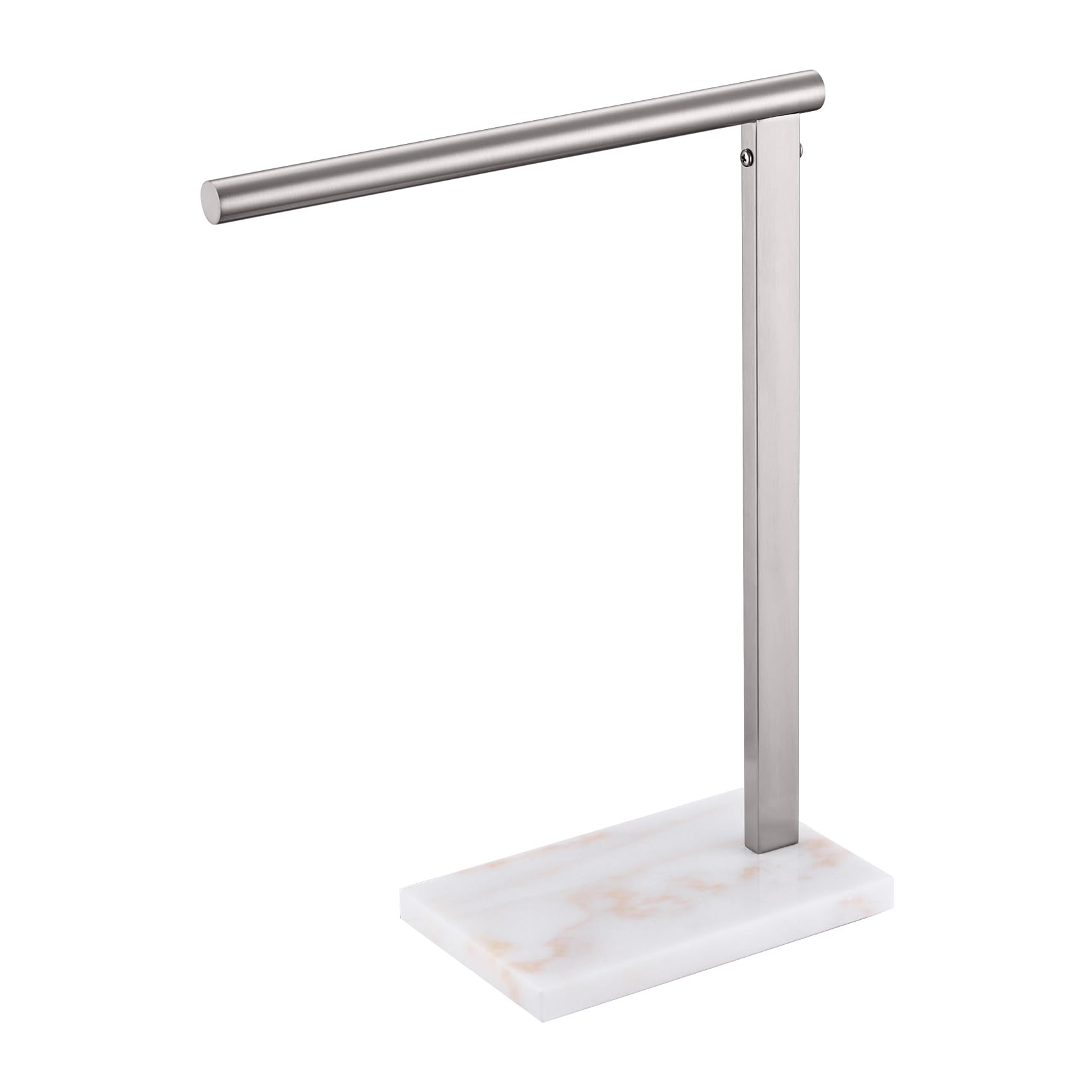 KOKOSIRI Hand Towel Holder Standing Towel Rack with Steady Marble Base for Bathroom Vanity Countertop, Brushed Stainless Steel 15.7'' Height THS0006-BR