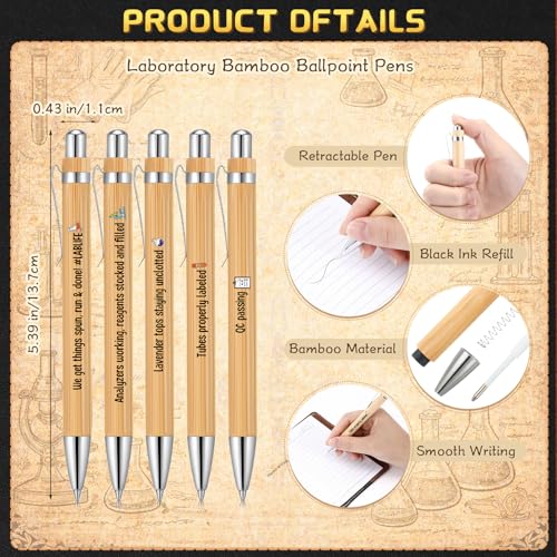 Carnet de notes en cuir noir A6 TaoBary Lab Tech avec stylo bambou