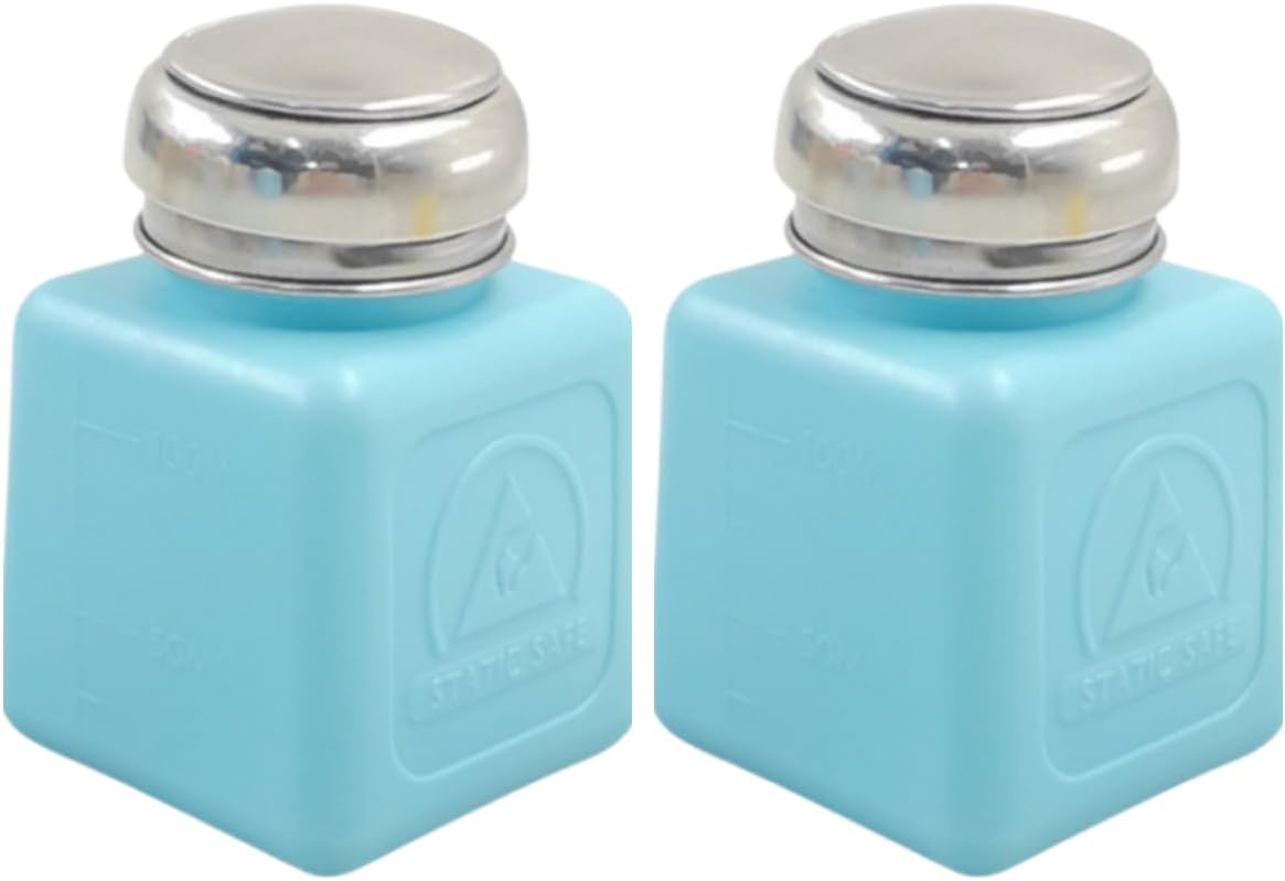 200ml 6oz Anti-static ESD Safe One Touch Pump Solvent Bottle with Metal Cap (Red,24)