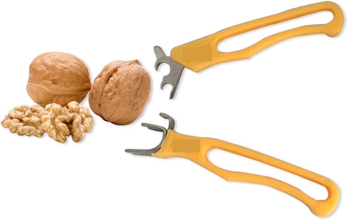 Nutcracker, Multi Functional Walnut Nut Crusher Plastic+Stainless Steel Walnut Shell Small Tools Household Kitchen Appliances (Yellow)