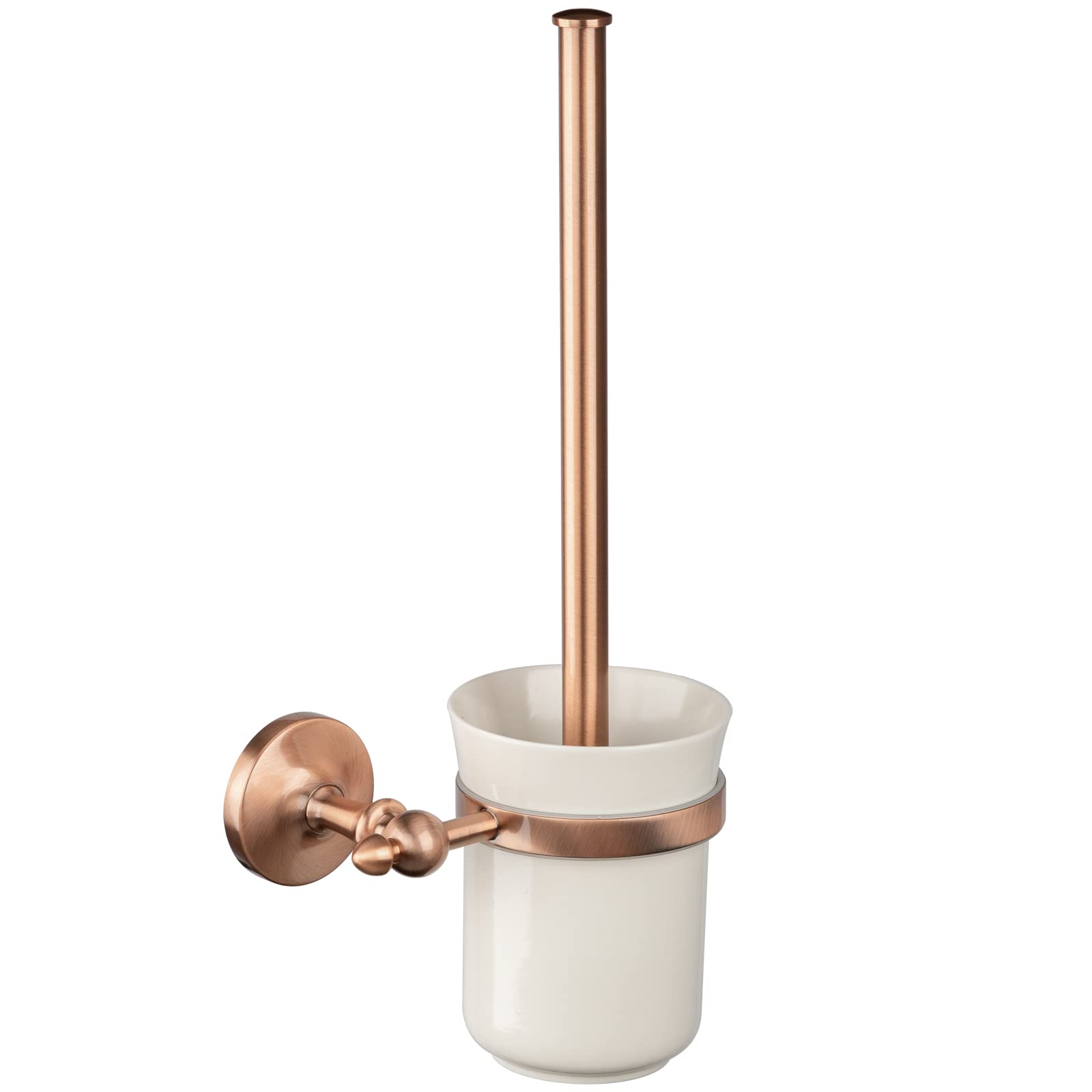Scopino WC Rame Nostalgia in Ottone Massiccio con Becher in Ceramica Accessorio Bagno da Parete