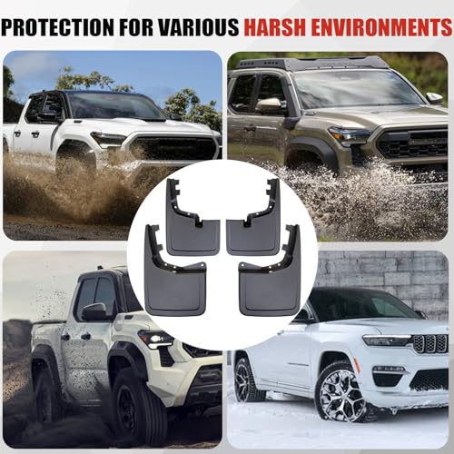 Image of Mud Flaps for Ford F150 2021 2022 2023 2024 - No Drill Required All Weather Protection Front Rear Splash Guards for Trucks Pickup Fenders for Ford F150 2021-2024 Accessories
