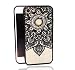 iPhone 8 Case,iPhone 7 Case,Tropical Flower Printed Slim Fit Case for Girls Soft Bumper Shockproof Hard Matte Back Cover Lace Totem Henna Design for iPhone 8 iPhone 7 Black Floral Mandala