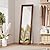 ZHUNFA Full Length Mirror,65x22 Inch Full Length Mirror Wall Mounted,Vertical Hanging,Leaning Standing for Bedroom,Living Room,Rectangular Wooden Frame,Wood Brown Color.