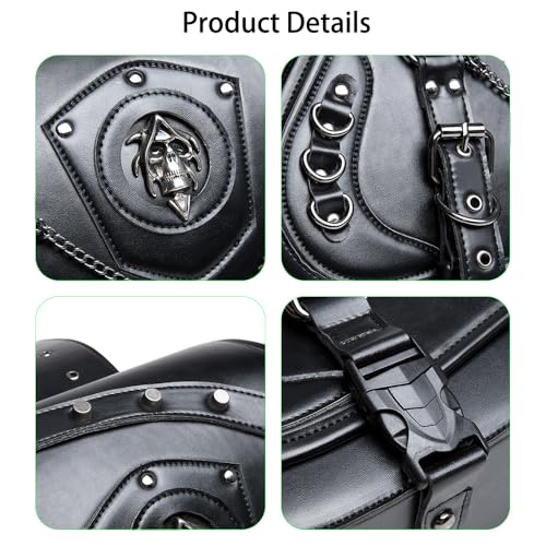 Alforjas para motocicleta para Yamaha V MAX VMAX 1200 1700, equipaje duradero de PU cuero con portavasos miniatura 5