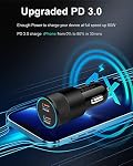 USB C Car Charger, 60W Cigarette Lighter Flush Adapter, Type C Fast Charging Car Plug Block for iPhone 17 16 15 14 13 Pro Max, Galaxy S25 S24 S23 Ultra, Pixel 10 9 8 7 6 Pro, Automobile USB PD Port