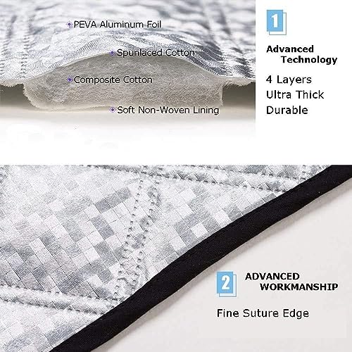 Image of Car Windshield Sunshade Cover - Heavy Duty Protective Windscreen Cover for All-Season Use- Snow Ice Frost Sun UV Dust Water Resistent - Pefect Fit for Cars All Years Summer /Winter
