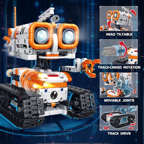5 in 1 STEM Robotics Building Kit, 560 PCS APP/Remote Control Robot Toy Building Block Sets, Compatible with Lego Robot Control & Programming, Coding Robotic Toys Birthday Great Gifts for Boys 8-14 - Image 4