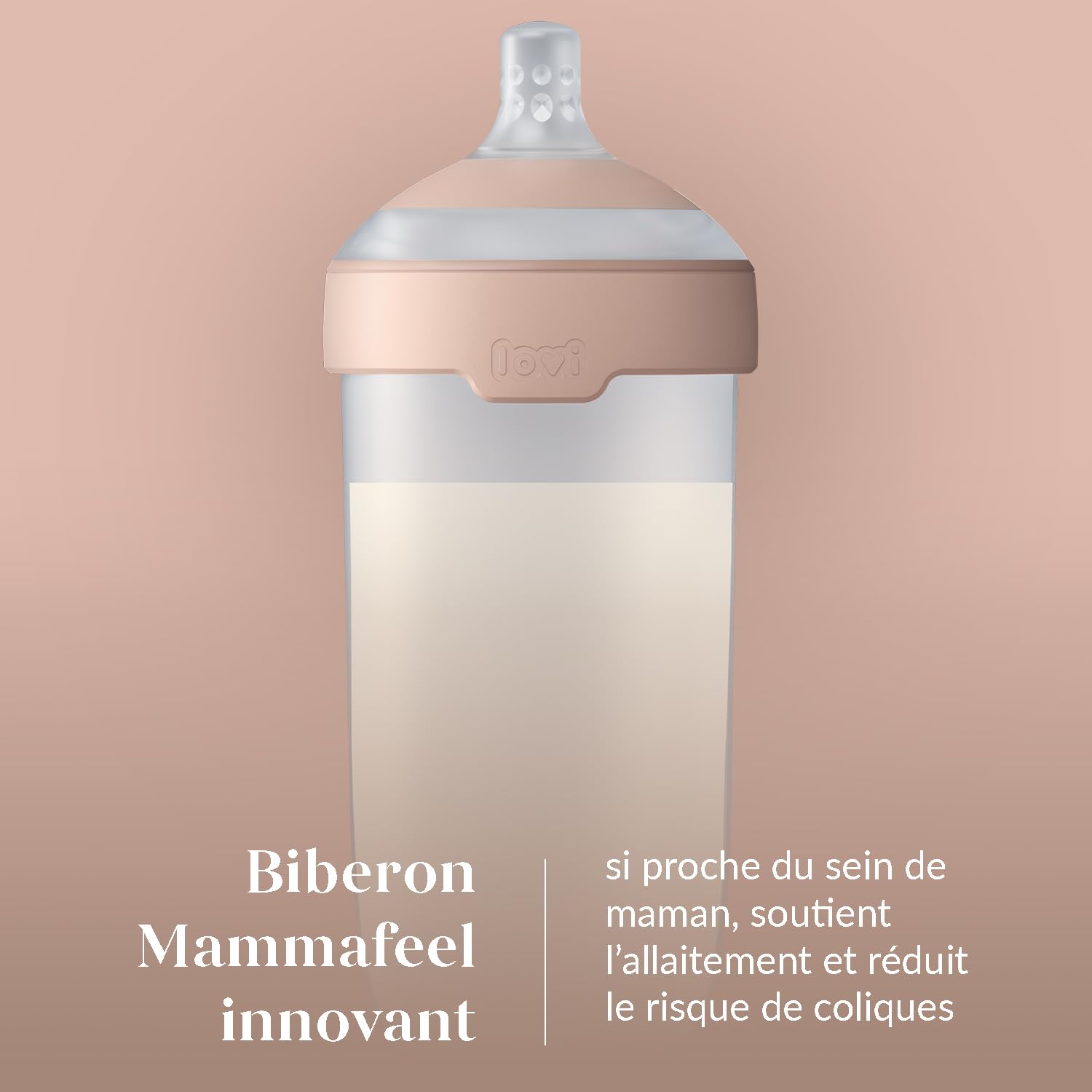 Difrax LOVI Biberon Mammafeel - 330 ml, Tétine dynamique, Compatible avec l'allaitement, Sans BPA