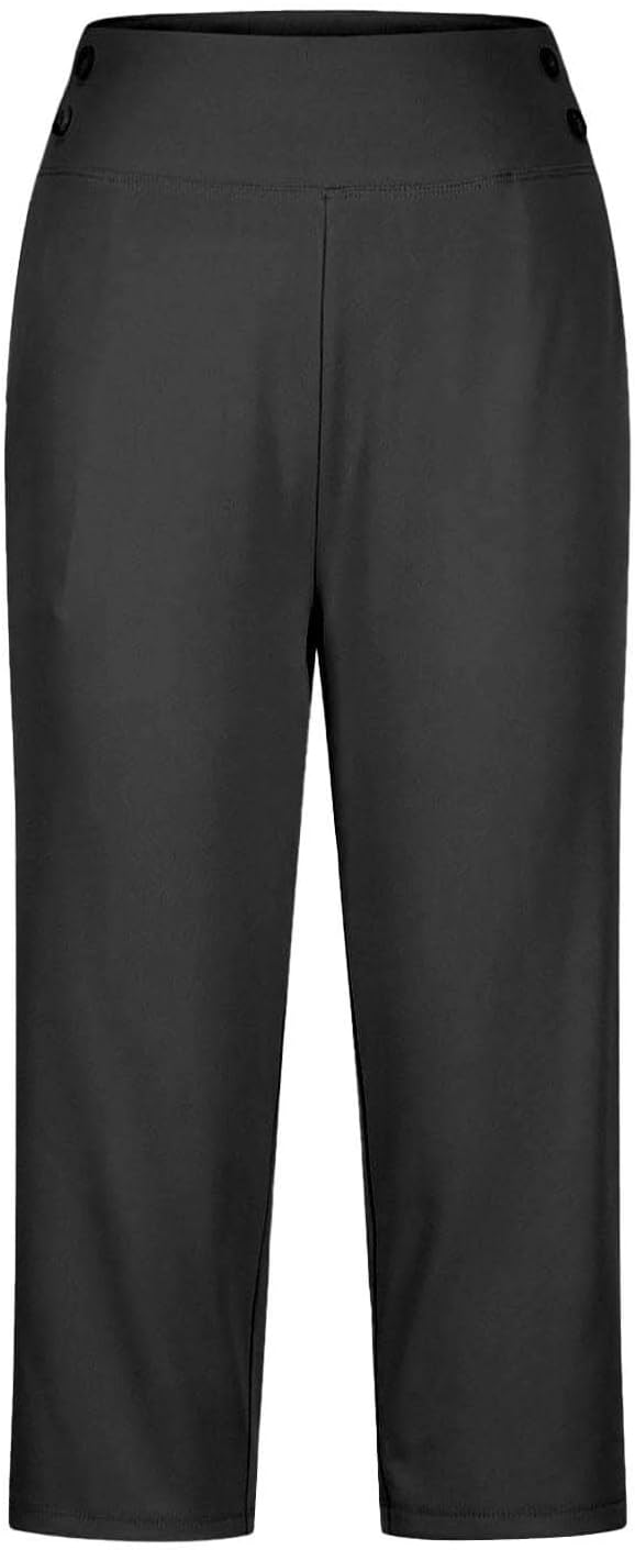 Womens Petite High Waisted Pants – Straight Leg Stretchy Yoga