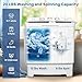 Giantex Portable Washing Machine, 20lbs Washer and Spinner Combo, Twin Tub 12lbs Wash & 8lbs Spin, Mini Compact Laundry Clothes Lavadora Portatil for Apartment Dorm RVs (White & Grey)