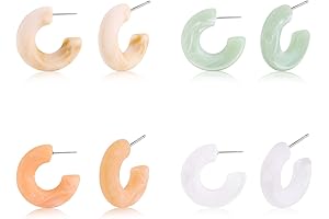 Unique Resin Hoop Earrings- acrylic earrings - summer earrings for women fashion earrings