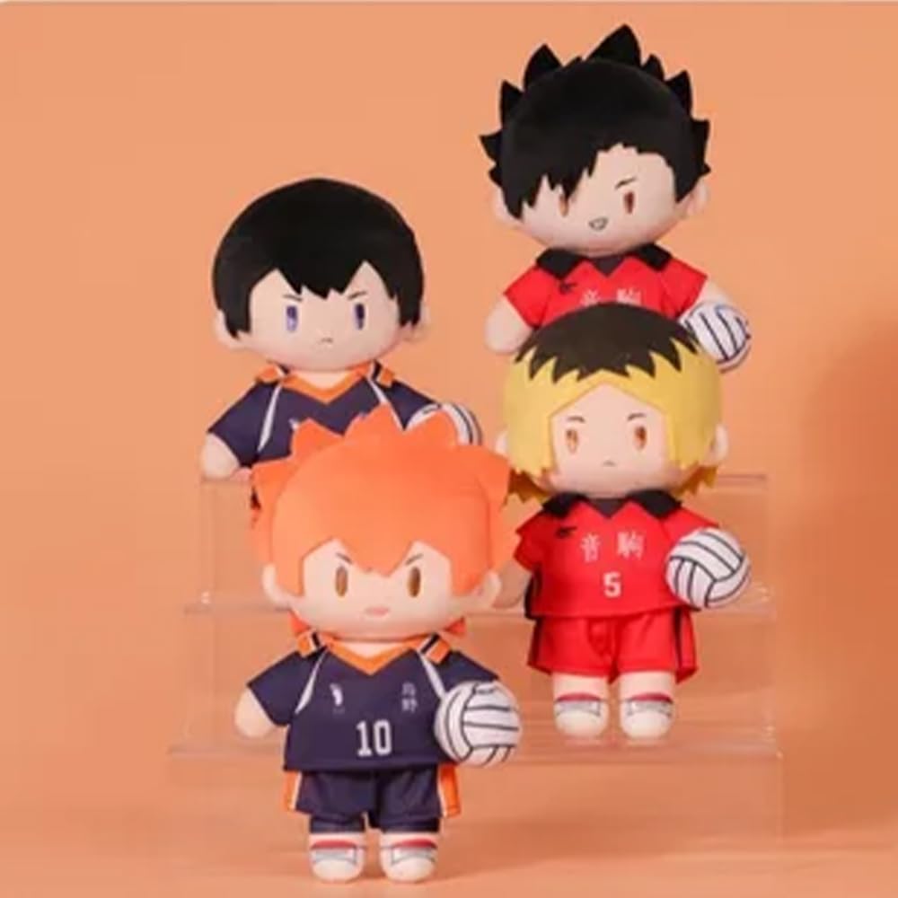 Shoyo Hinata Plüsch-Kome, Kenma, Plüschfigur, Schlüsselanhänger, Anime, PP-Baumwolle, Kissen, 18 cm, weich, gefüllt, pelzig, Tasche, Charm, Sofakissen, Heimdekoration, 4 Stück