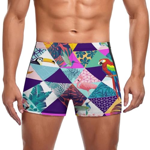 Slip de bain flamants roses pour homme | Maillot de bain court