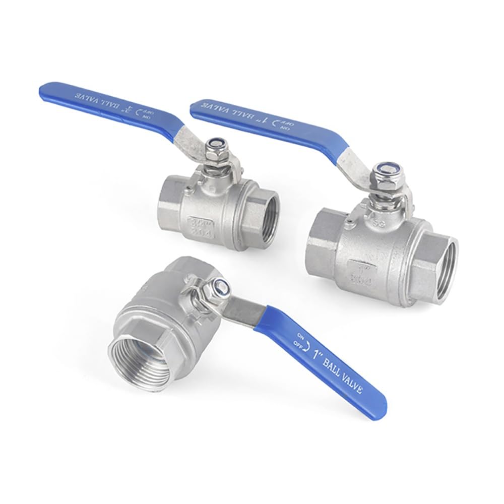 Dwuczęściowa Zawór Kulkowy ze Stali Nierdzewnej SS304, Pełny Przepływ, Gwint Wewnętrzny BSPT, Zawór Wody/Gazu/Oleju, 1/4"-2", 1 Sztuka(3/4")