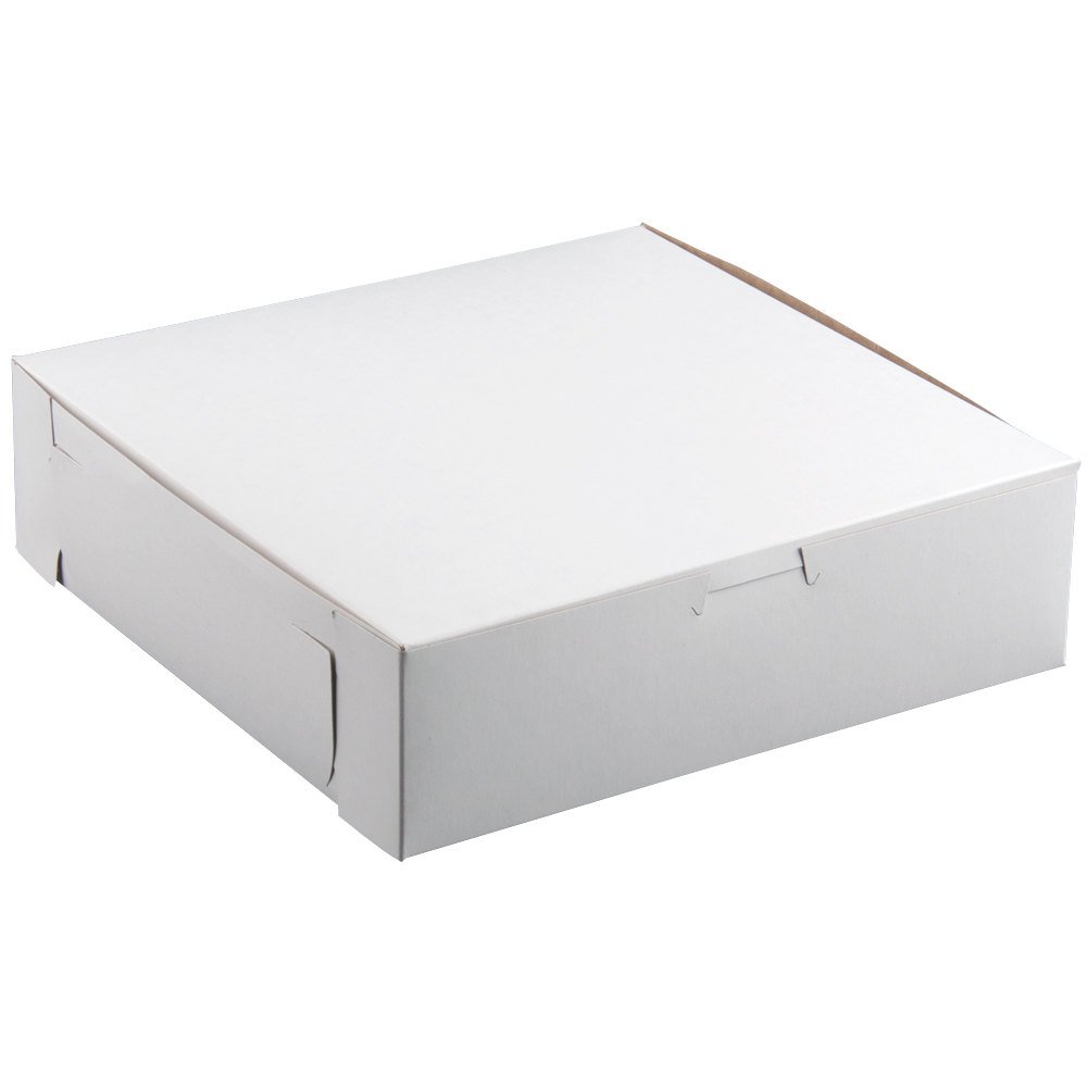 Cake / Bakery Box 8" x 8" x 2 1/2" 250/Bundle by SCT – 250.0 milliliters, Clay-Coated Kraft Paperboard, White Outside, Brown Inside