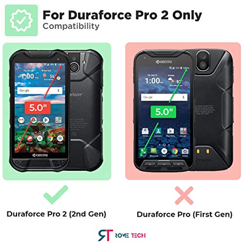 Rome Tech Holster Hard For Kyocera Duraforce Pro 2 Phone Case Belt Clip [E6900/E6910/E6920] - Slim Large Belt Phone Shell Holster Combo - Rugged Phone Cover With Kickstand For Duraforce Pro 2 - Black #TOP1