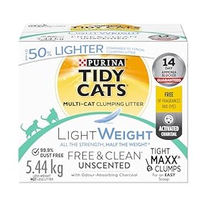 Tidy Cats Free &amp; Clean Litière pour chat, légère, non parfumée, multichat – Contenant de 5,44 kg