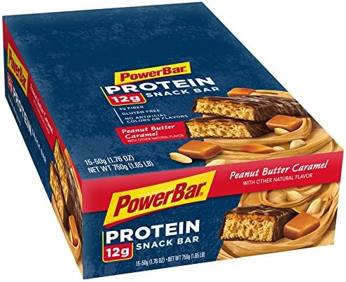 PowerBar Protein Snack Bar, Peanut Butter Caramel, 11g Protein, 1.76 Ounce (Pack of 15)