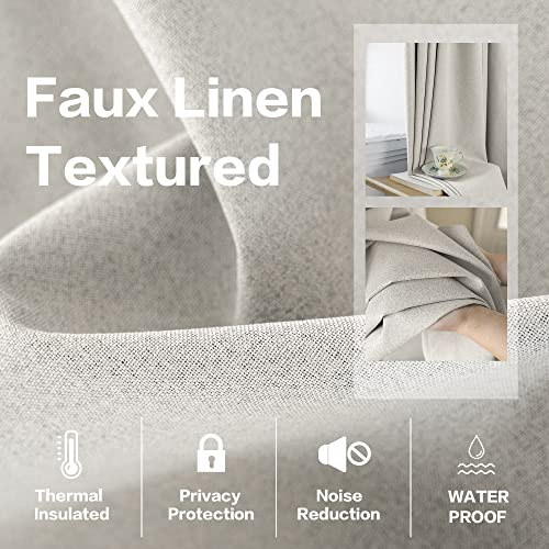 Maiher Full Shading Pinch Pleated Curtain With Tieback, Triple Weave Waterproof Thermal Insulated Window Treatment For Patio, Living Room, Bedroom (Sand Beige, 72" W X 108" L, 1 Panel) #TOP5