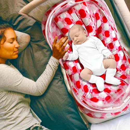 Image of VParents Baby Feeding Pillow Bedding Set with Mosquito net and Sleeping Bag Combo Cheeky Cheeky (Pink) 110503