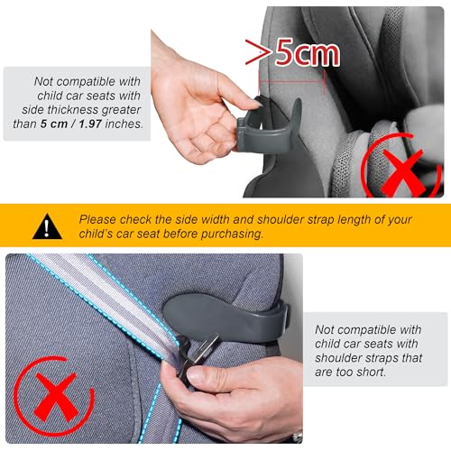 Image of Harness Strap Organizer for Car Seats - Prevents Twisting, Speeds Up Buckling - Original Invention for Infant & Toddler Seats - Clip-On Strap Holder, Universal Fit (Grey)