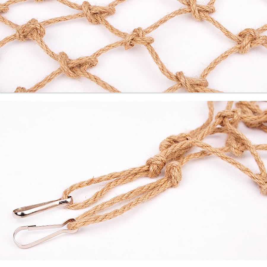 Red de escalada de cuerda de cáñamo para mascotas, hamaca colgante y juguete de columpio para loros, periquitos, hámsters, animales pequeños, juguete universal de escalada para pájaros y mascotas