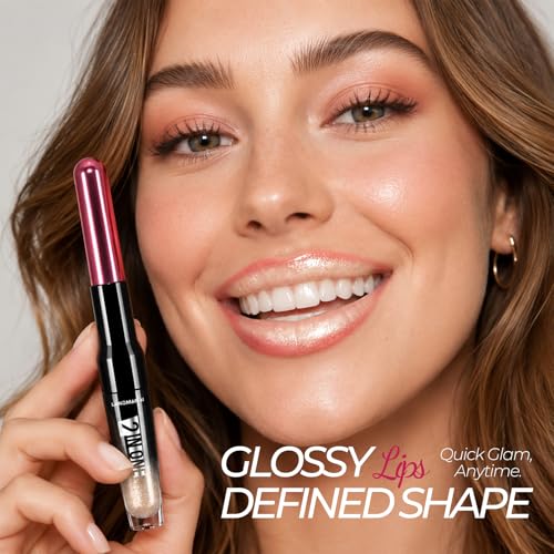 Image of LANGMANNI 2-in-1 Lip Liner & Gloss Duo,Shade 09 Champagne Pearl