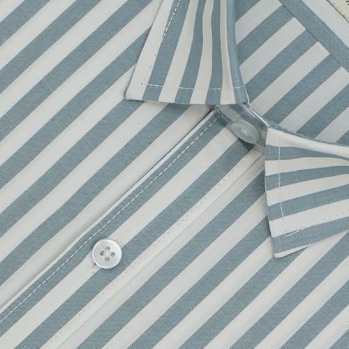 Image of GHPC 100% Cotton Striped Half Sleeves Regular Fit Formal Shirt for Men