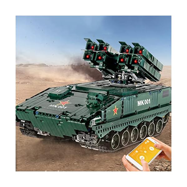 Technik Ferngesteuert Panzer, Mould 20001, 1:10 Militär HJ-10 Panzer Modell bausatz, mit 1689 Teile und Motors… – Bild 3