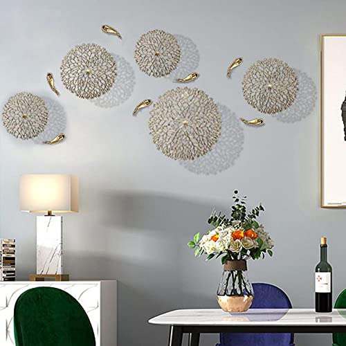 ZOVE 12 Lotus Leaf Fish Metal Wall Decor Gold Pack of 12 - Image 5