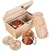 Moscow Mule Copper Mugs Set of 2 Gift Box | Premium Copper Moscow Mule Cups, Red Pure Copper Mugs, Vodka, Hammered, Kit, Antique, Wooden Box, Mixer, Small Holder, Coasters, Mule of Moscow, Travel, 4 8