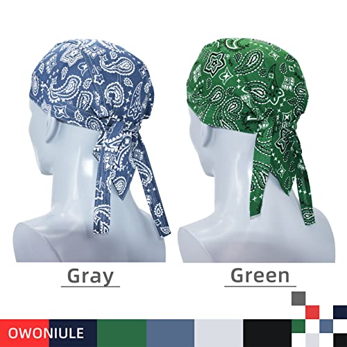 Cotton Doo Rag Skull Cap Sweat Wicking Head Wraps Breathable Helmet Liner Beanie Dew Rags for Men