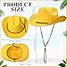 JaGely 15 Pcs Straw Cowboy Hats Wide Brim Summer Hat Women Men Country Accessories for Western Themed Party Concerts Birthday(Yellow)