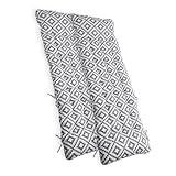 OHS 2 x Bench Cushion Zero Gravity Chair Garden Sun Lounger Cushion, Geometric Chair Cushion with Top Cover Anti-Slip Sunbed Cushion for Porch Patio, Grey Geo - 160x50cm