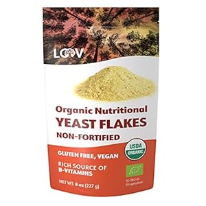 LOOV Organische Niet-Verrijkte Voedingsgistvlokken, Nooch, Geroosterd, Veganistisch, Niet-GMO, Glutenvrij, Goede B…
