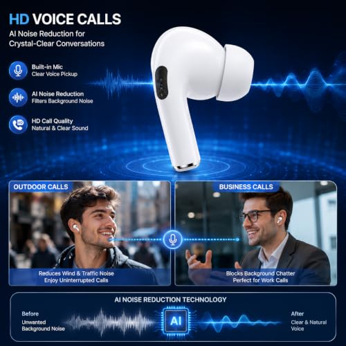 Image of Bluetooth 5.4 Wireless Earbuds with 36 Hours Playtime, HD Calling Mic, Touch Controls, Fast Pairing, Lightweight TWS Earphones with Charging Case for Android & iOS