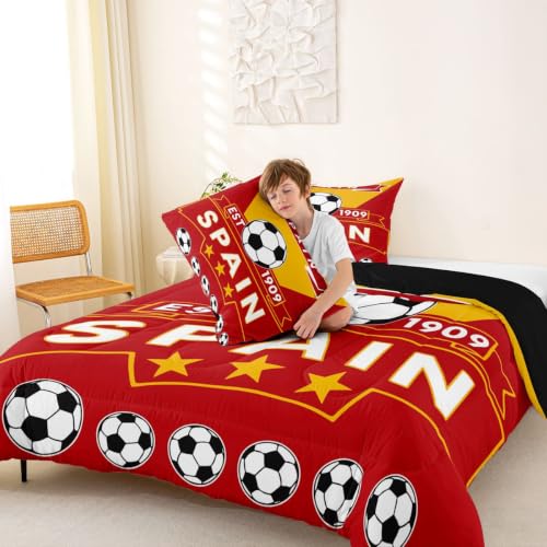Image of Feelyou Football Soccer Comforter Set Queen Size Bedding Set