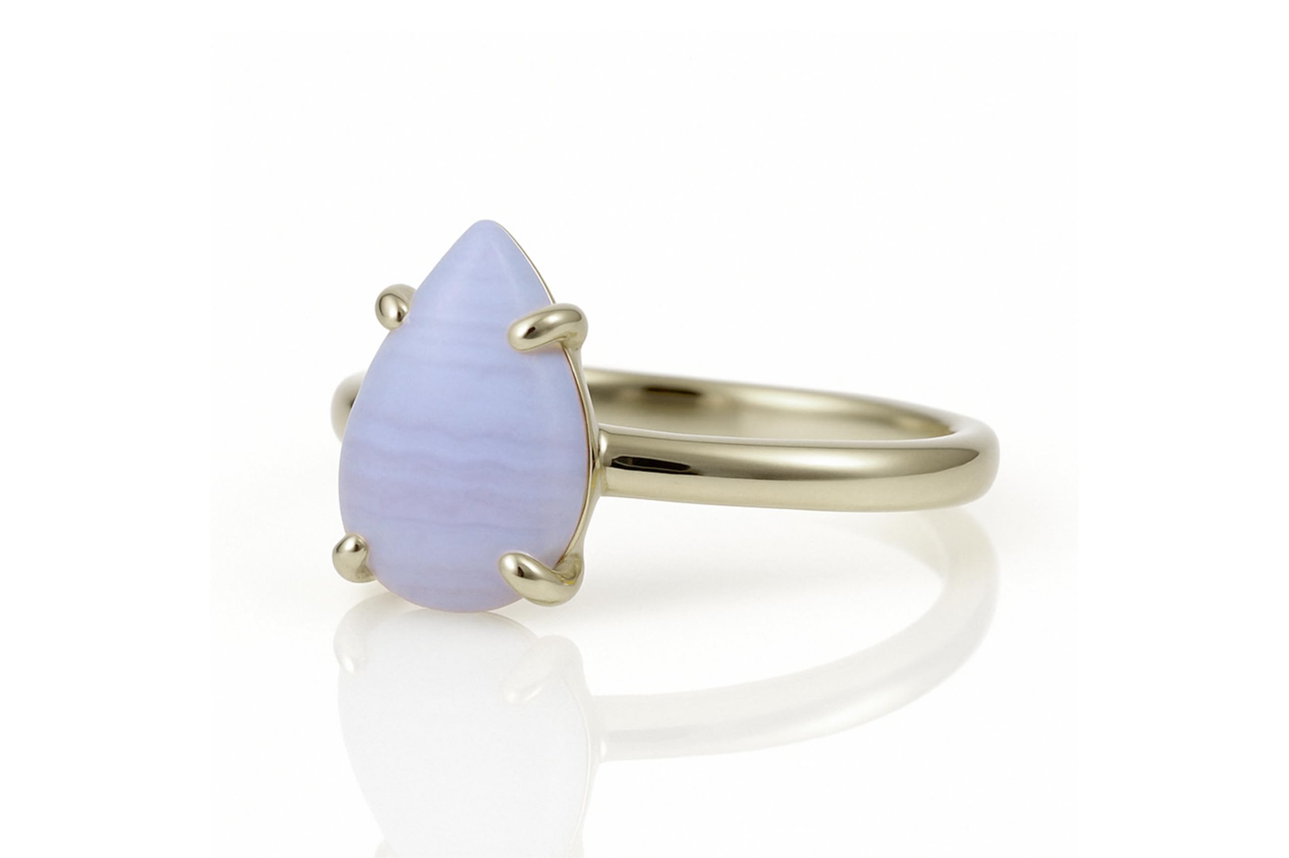 Versátil Anillo de Piedra de Ágata de Encaje Azul - Adorables Anillos de Moda para Mujeres - Joyas hechas a mano personalizables - Anillo de Compromiso Único, Anillo de Promesa, Anillo de Regalo