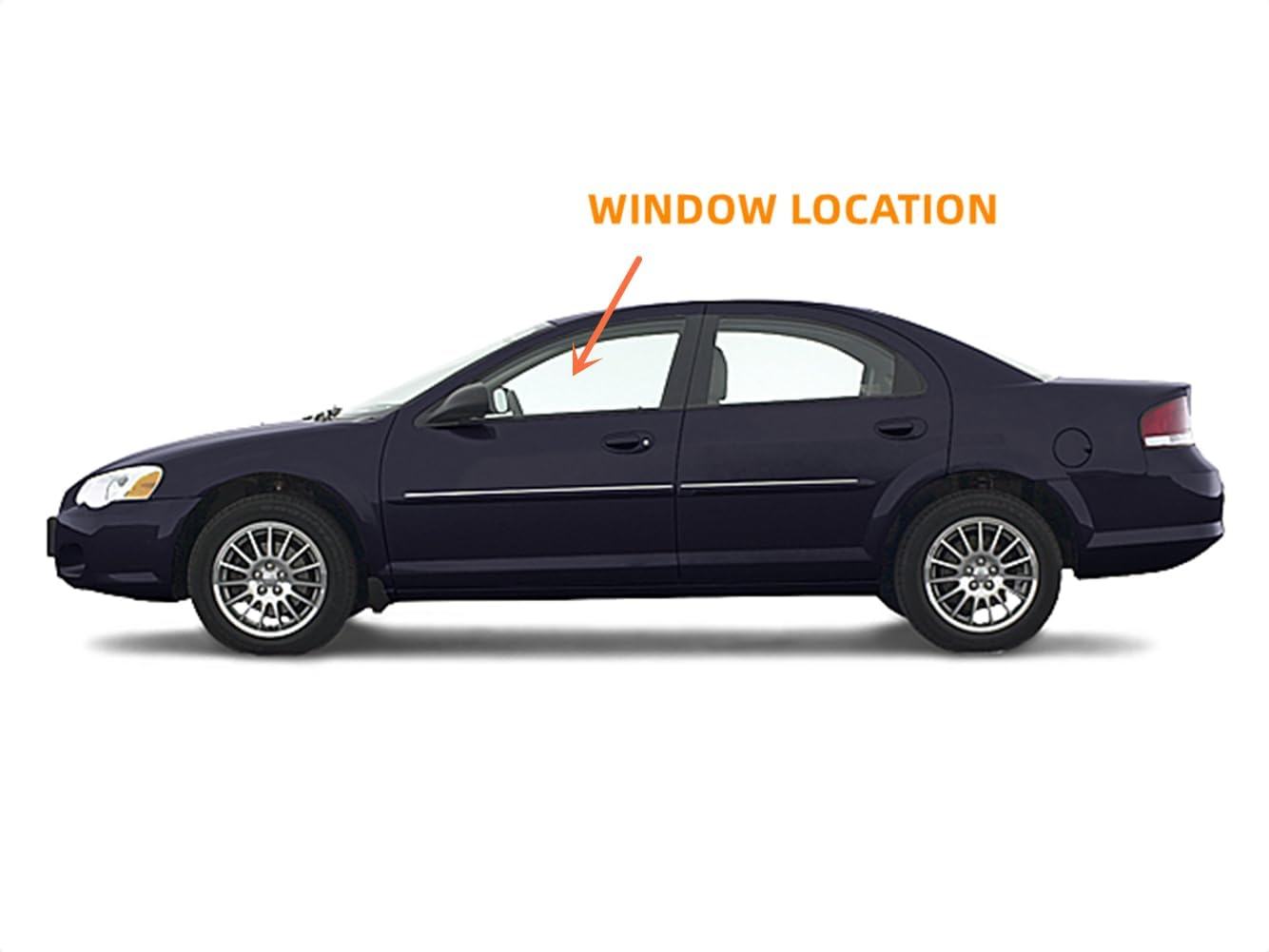 Driver/Left Side Front Door Window Glass Replacement For Chrysler Sebring/Dodge Stratus 4 Door Sedan 2001-2006