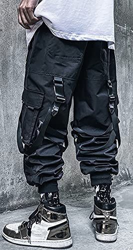MOKEWEN Men's Work Cargo Pocket Ankle Band Jogger Harem Pants with Elastic Waist2
