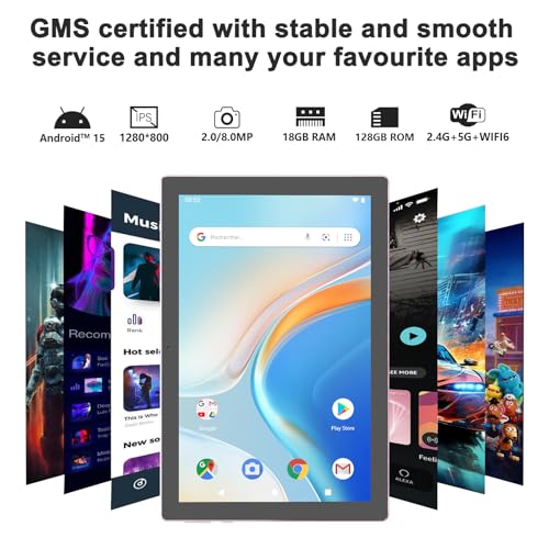Image of Android 13 Tablet with Keyboard, 2024 Newest 10 Inch 2-in-1 Tablet, 8GB RAM+128GB ROM /1TB Expandable Tablet PC, Quad-Core 2.0GHz CPU 10 Inch HD Screen, 2.4G /5G WiFi 6 BT 5.0 Tablet with Case